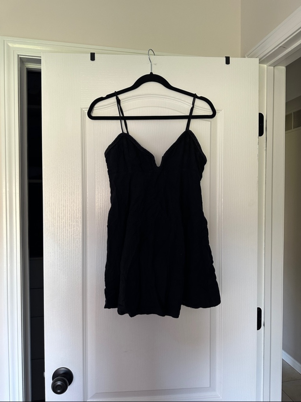 Free People Black Spaghetti Strap Mini Dress